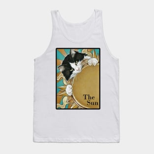 Cats Love The Sunshine - Black Outlined Version - "The Sun" Tank Top